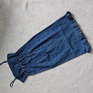 Denim knee lengh dress for women